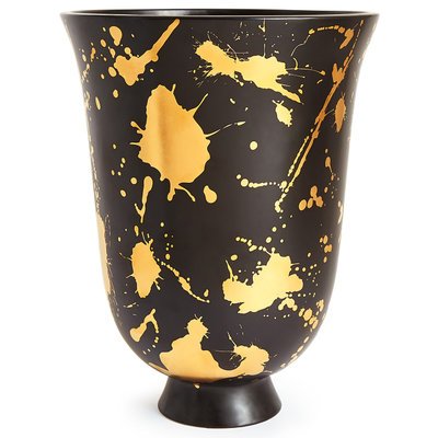 Ваза Futura Drip Urn Jonathan Adler Черный Золотой в Санкт-петербурге | Loft Concept 