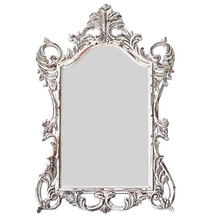 Зеркало Baroque ornament mirror Белый винтажная патина   в Санкт-петербурге | Loft Concept 