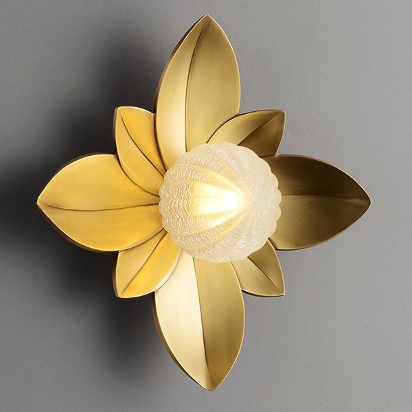 LOTUS Wall Lamp II Бра форме листьев лотоса Белый Латунь в Санкт-петербурге | Loft Concept 