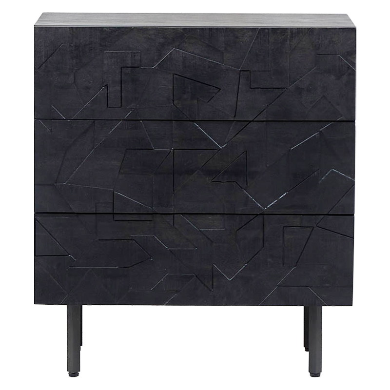 Комод Polygonal Ornament Chest of Drawers M Черный в Санкт-петербурге | Loft Concept 