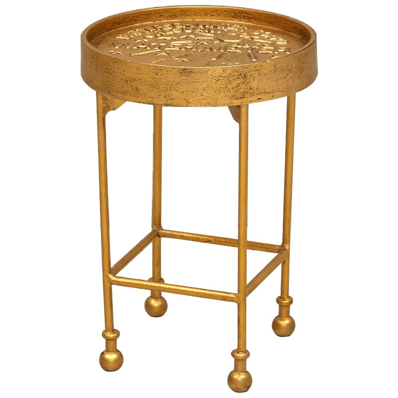 Приставной круглый столик Alain Gold Side Table Золотой в Санкт-петербурге | Loft Concept 