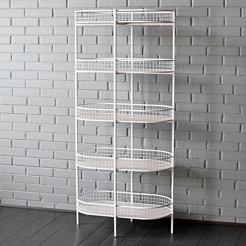 Стеллаж Roan Industrial Metal Rust Rack Белый Древесина в Санкт-петербурге | Loft Concept 