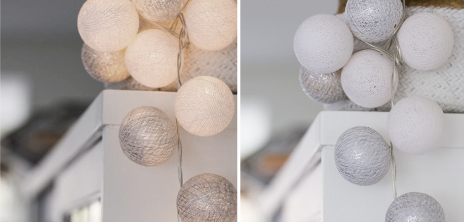 Гирлянда хлопковые фонарики Сotton Ball White-Silver - Loft-Concept в Санкт-петербурге