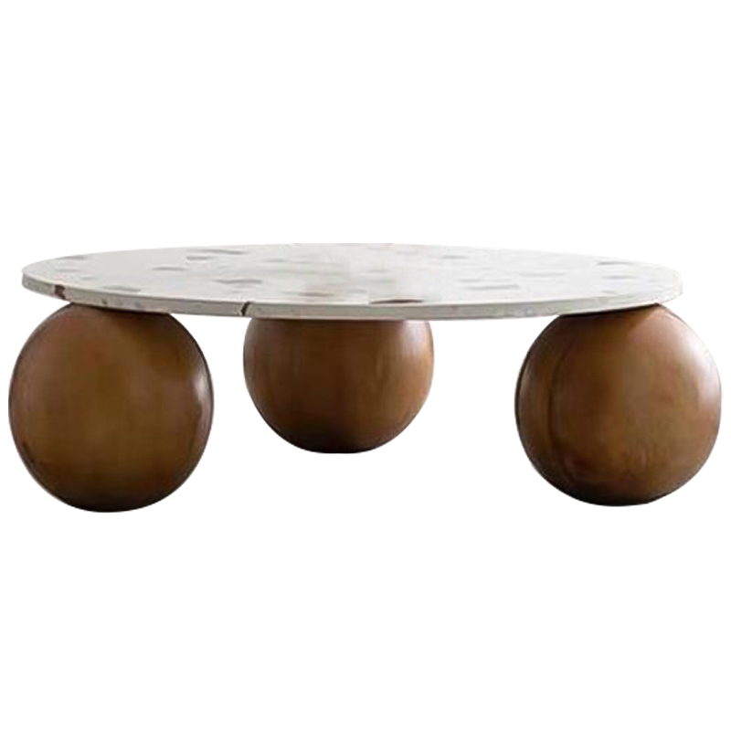 Кофейный стол Oliver Wooden Forms Coffee Table Коричневый Белый в Санкт-петербурге | Loft Concept 