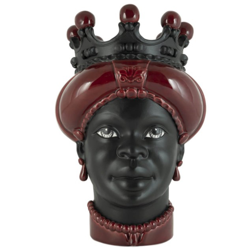 Ваза VASE MORO LADY CROWN DARK burgundy Бургундский красный Черный в Санкт-петербурге | Loft Concept 