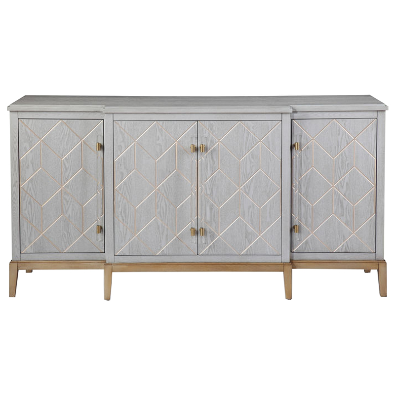 Комод Margaux Chest of Drawers Серый Латунь Прозрачный в Санкт-петербурге | Loft Concept 