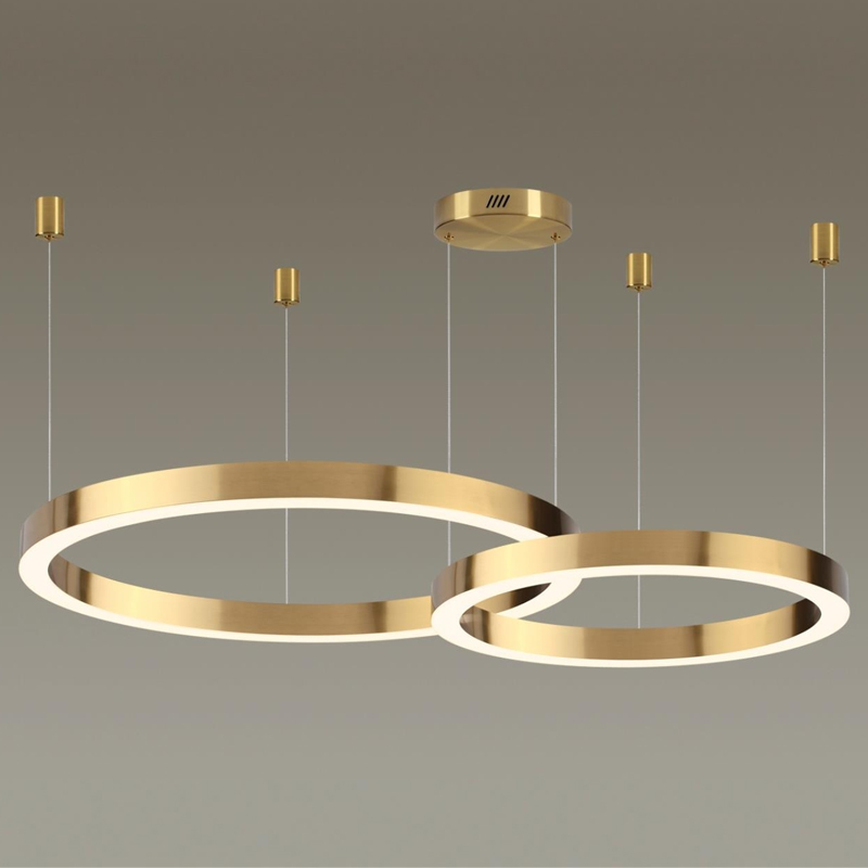 Люстра 2 Gold Ring Horizontal Золотой в Санкт-петербурге | Loft Concept 