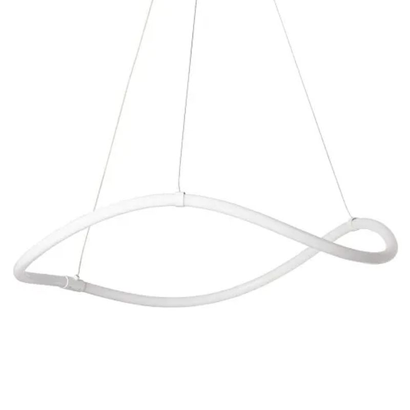 Люстра белого цвета с волнистым светодиоидным кольцом Luke Lampco Tracer Lamp Белый в Санкт-петербурге | Loft Concept 