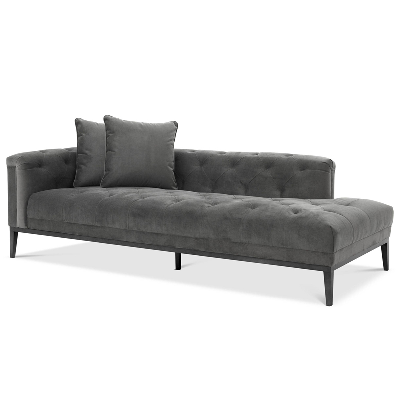 Кушетка Eichholtz Lounge Sofa Cesare Left grey Серый Темная бронза в Санкт-петербурге | Loft Concept 