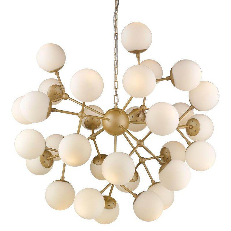 Люстра Berries Chandelier white matt 90 Золотой Белое матовое стекло в Санкт-петербурге | Loft Concept 