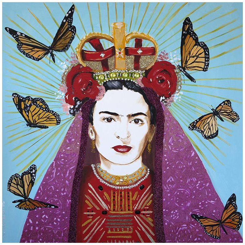 Картина Frida with roses on her head and butterflies Мульти в Санкт-петербурге | Loft Concept 