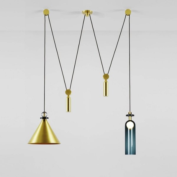 Подвесной светильник Shape up Double Pendant Brass Латунь в Санкт-петербурге | Loft Concept 