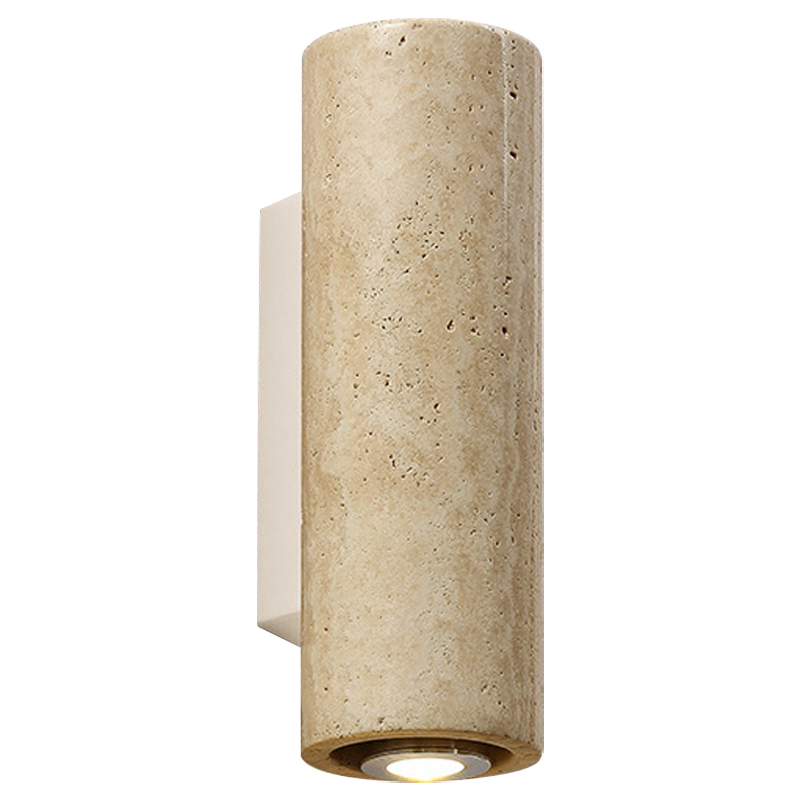 Бра Travertine Cylinder Spot Wall Lamp Бежевый Песочный Белый в Санкт-петербурге | Loft Concept 