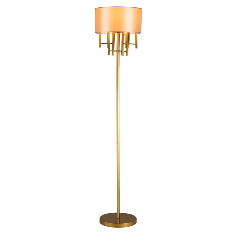 Торшер Oswell Lampshade Floor Lamp Латунь Бежевый в Санкт-петербурге | Loft Concept 