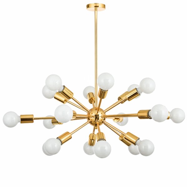 Люстра Sputnik Gold Chandelier 18 Глянцевое золото в Санкт-петербурге | Loft Concept 