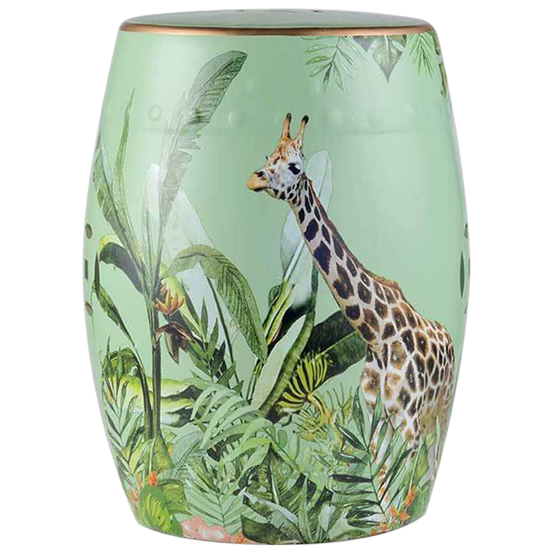 Керамический табурет Giraffe Tropical Animal Ceramic Stool Green Прозрачный зеленый Коричневый Зеленый в Санкт-петербурге | Loft Concept 