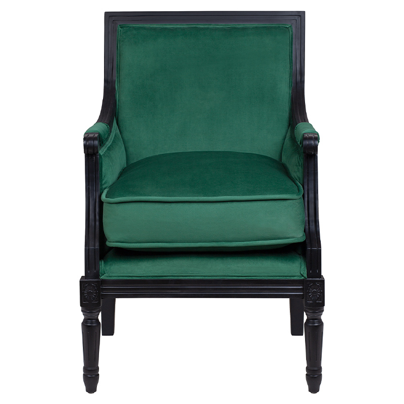 Кресло Harry Armchair black and green velour Зеленый Черный в Санкт-петербурге | Loft Concept 