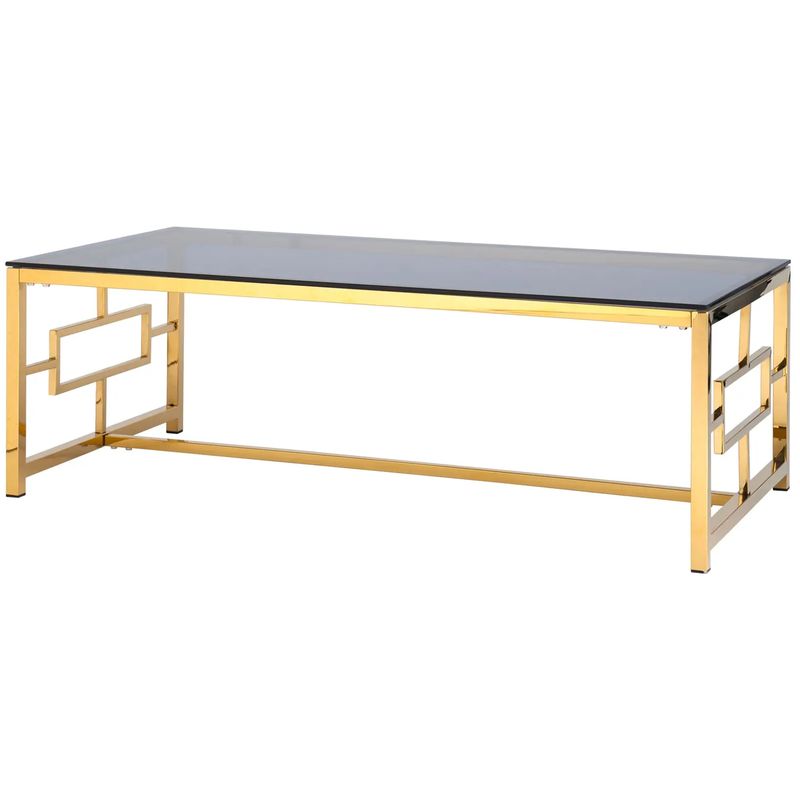 Столик кофейный Milan Tables Gold Золотой Стекло Смок в Санкт-петербурге | Loft Concept 