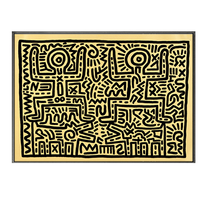 Постер Keith Haring 8 Черный Бежевый в Санкт-петербурге | Loft Concept 