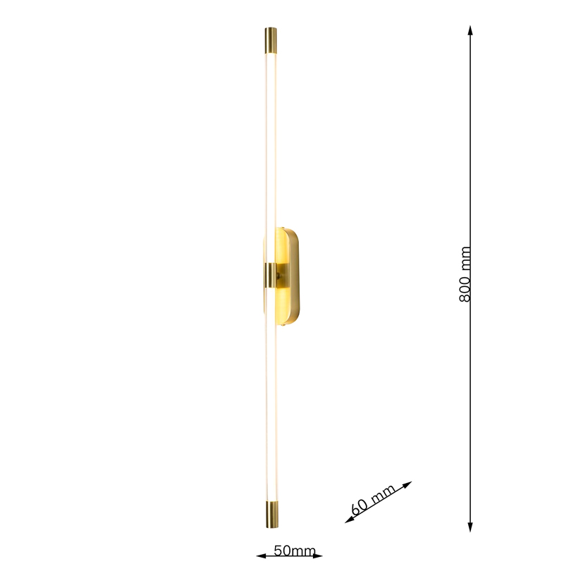 Бра Trumpet tube Double Золотое 80 см в Санкт-петербурге