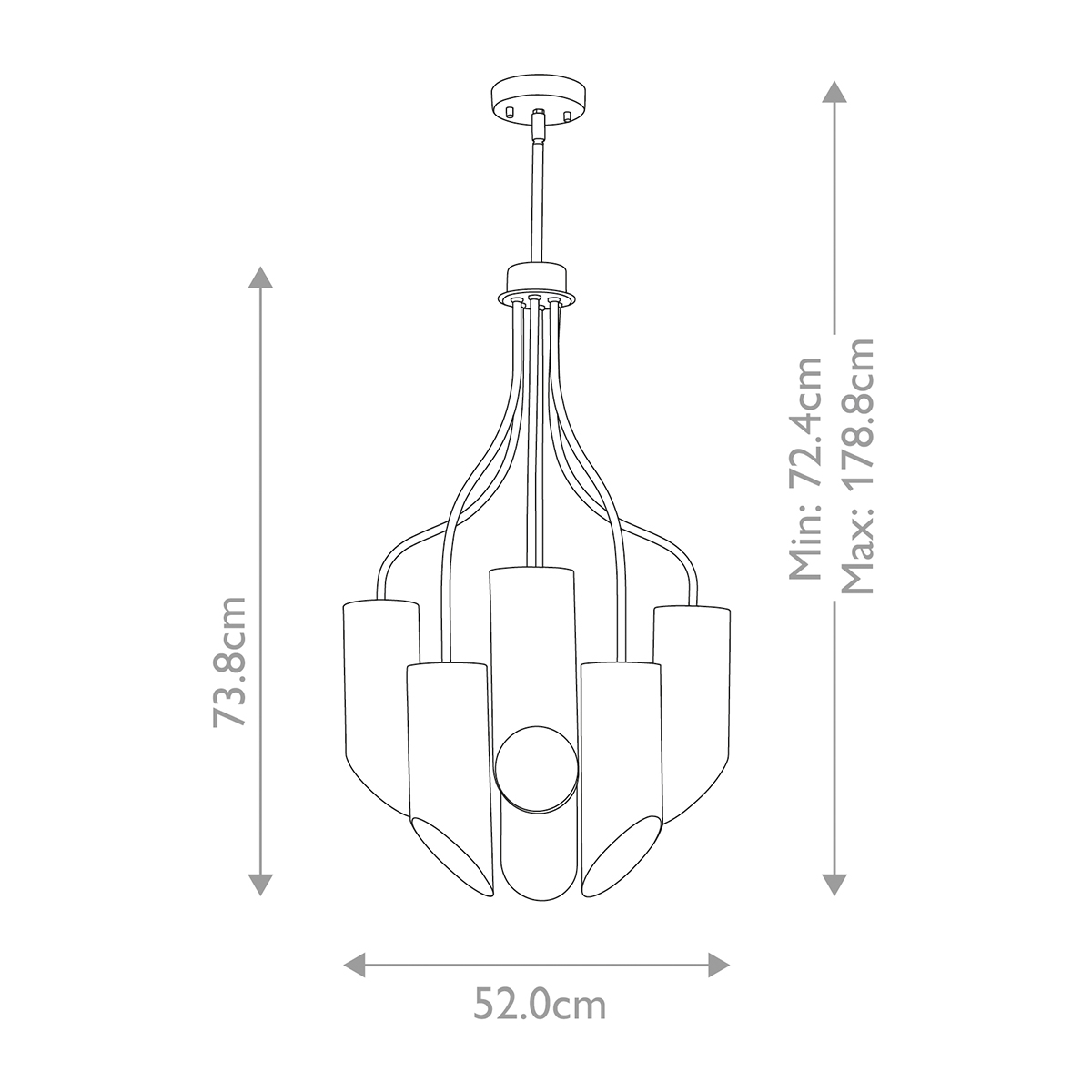 Люстра белого цвета с 6-ю цилиндрическими плафонами Elstead Lighting в Санкт-петербурге