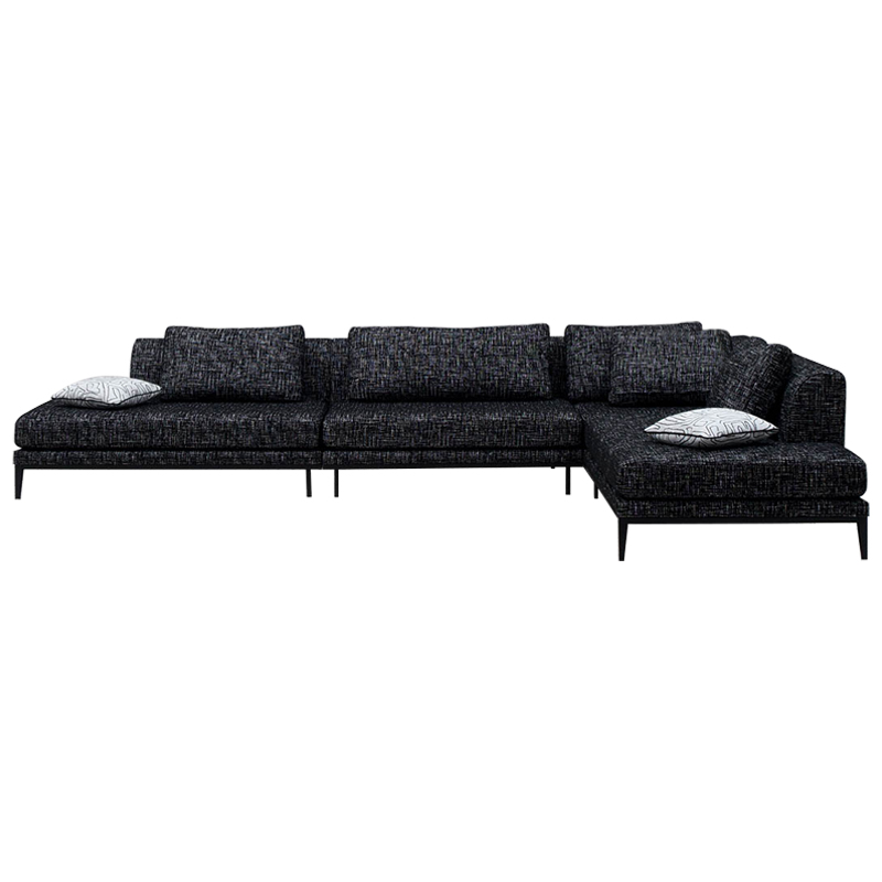 Угловой диван Ferguson Sofa Black Черный Черно-белый в Санкт-петербурге | Loft Concept 