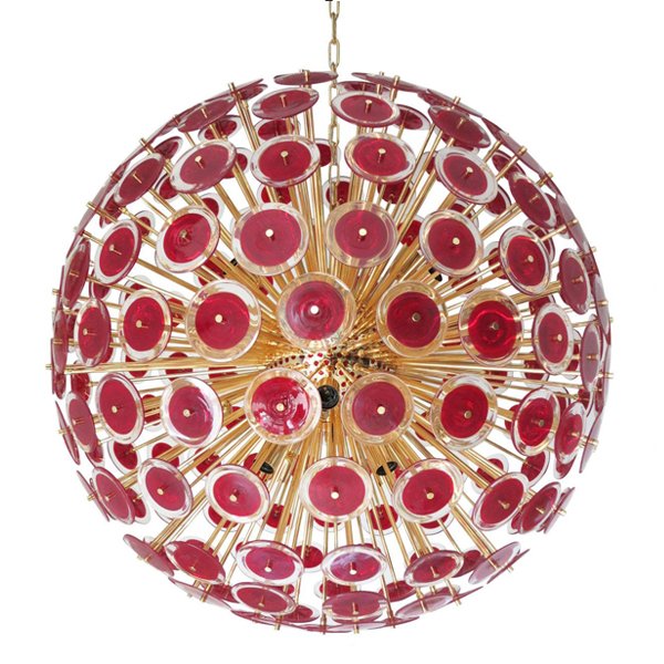 Murano Red Disco Glass Sputnik Chandelier Vistosi Красный (Red) Золотой в Санкт-петербурге | Loft Concept 