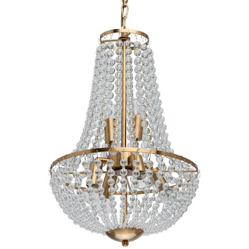 Люстра Virginia Clear Beads Chandelier Gold Золотой Прозрачное Стекло в Санкт-петербурге | Loft Concept 