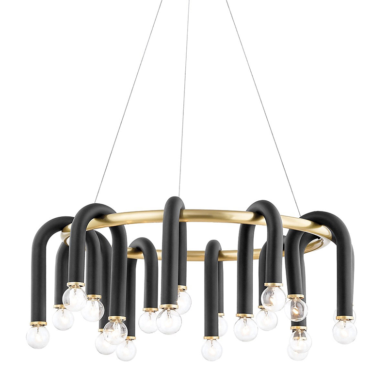 Люстра Paulson floppy chandelier round gold Черный Золотой в Санкт-петербурге | Loft Concept 