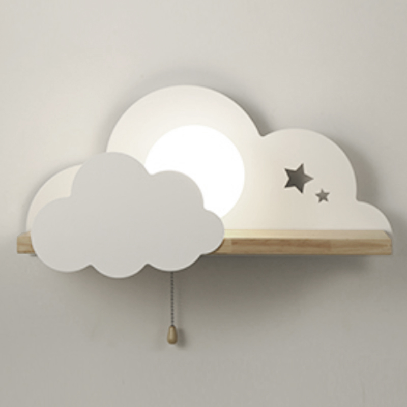 Бра с полкой Белое Облако Wall Lamp White Cloud Белый Бежевый в Санкт-петербурге | Loft Concept 