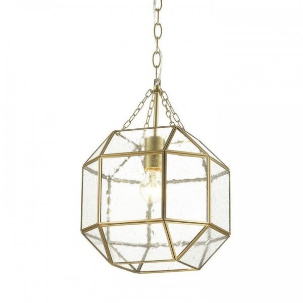 Подвесной светильник Glass & Metal Cage Pendant Gold Глянцевое золото в Санкт-петербурге | Loft Concept 