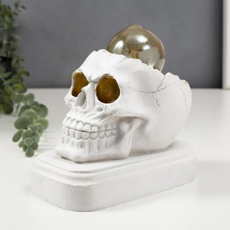 Настольная лампа White Skull Table Lamp Белый в Санкт-петербурге | Loft Concept 