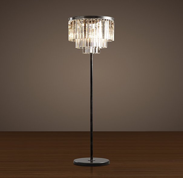 Торшер RH 1920S Odeon Clear Glass Floor Lamp Черный Прозрачный в Санкт-петербурге | Loft Concept 