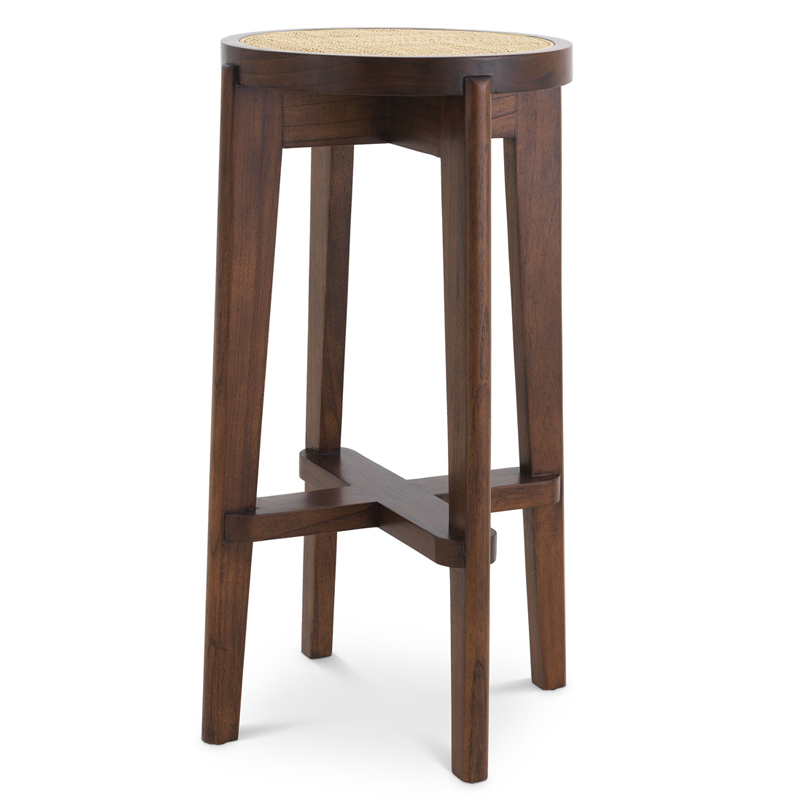 Барный стул Eichholtz Bar Stool Dareau brown Бежевый Коричневый в Санкт-петербурге | Loft Concept 