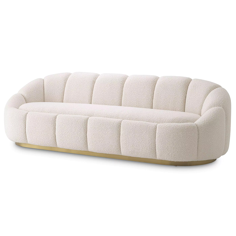 Диван Eichholtz Sofa Inger Boucle Cream Белый Латунь в Санкт-петербурге | Loft Concept 