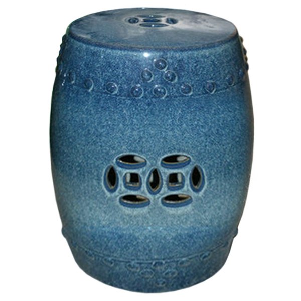 Китайский табурет ceramic garden stool blue AMBRE  Винтажный голубой в Санкт-петербурге | Loft Concept 