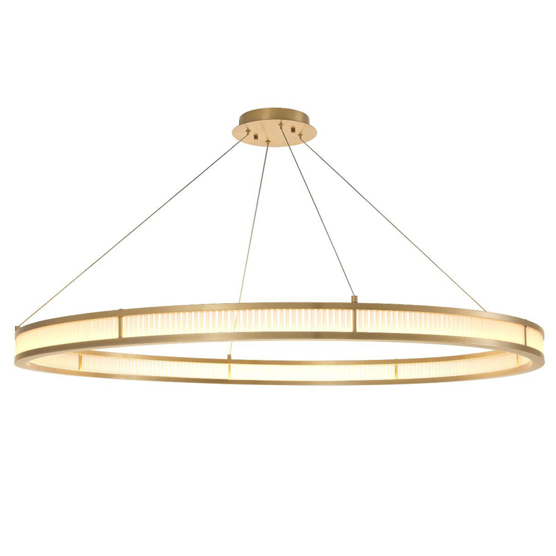 Люстра Eichholtz Chandelier Damien XL Brass Латунь Античная полированная Белое матовое стекло в Санкт-петербурге | Loft Concept 