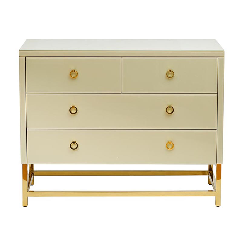 Комод в стиле модерн Marinella Beige Commode Бежевый Бежевый Золотой в Санкт-петербурге | Loft Concept 