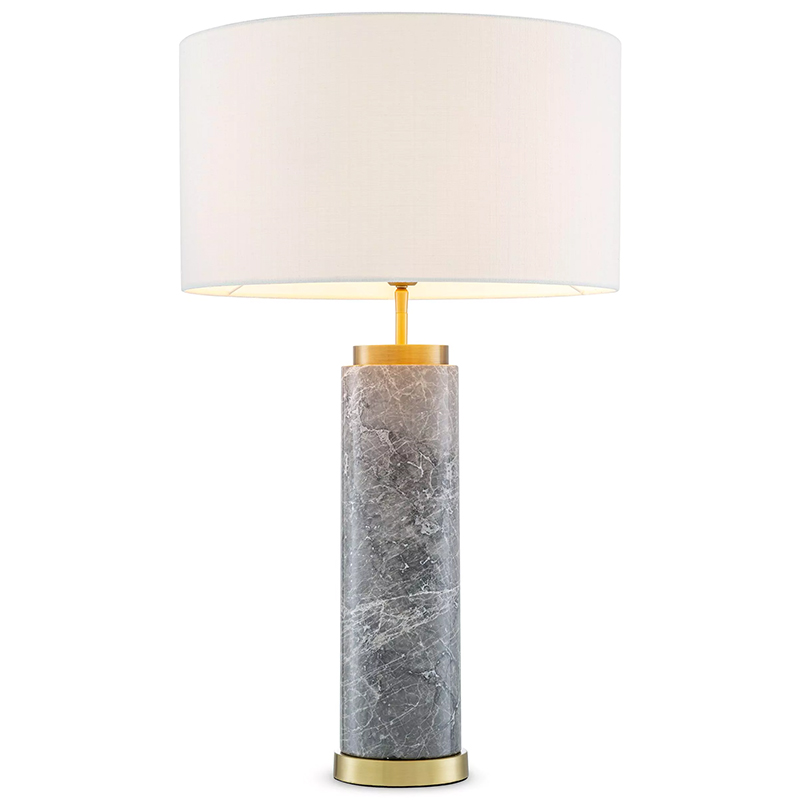 Настольная лампа Eichholtz Table Lamp Lxry Grey Marble Серый Латунь Белый в Санкт-петербурге | Loft Concept 