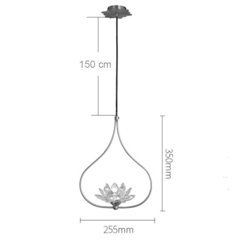 Хрустальный светильник Цветок Лотоса Lotus flower Clear Glass pendant lamp A в Санкт-петербурге