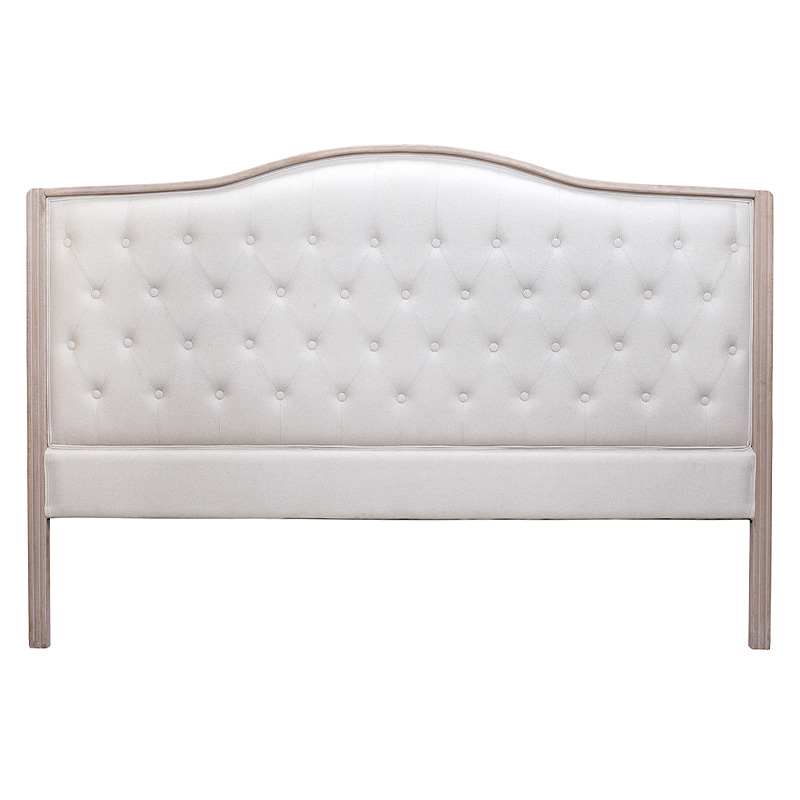 Изголовье кровати бежевое с мягкой обивкой из рогожки и льна Agatha Headboard Бежевый Коричневый в Санкт-петербурге | Loft Concept 