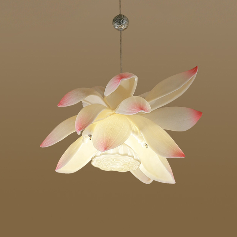 Подвесной светильник Lotus Flower Pendant Белый Розовый пастельный в Санкт-петербурге | Loft Concept 