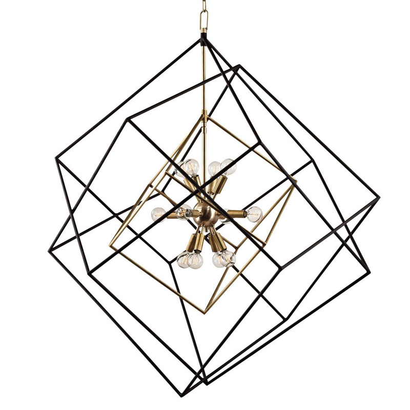 Люстра CUBIST Pendant Black and Gold 9 lamp Золотой Черный в Санкт-петербурге | Loft Concept 