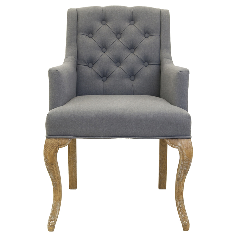 Кресло Mason Classical Armchair grey flax Серый Коричневый в Санкт-петербурге | Loft Concept 