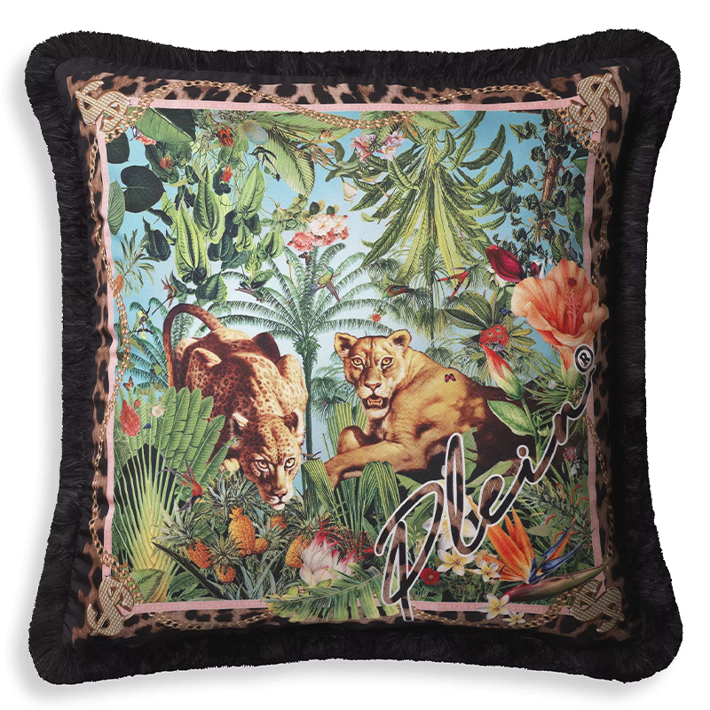 Подушка Philipp Plein Cushion Silk Exotic 50 x 50 Мульти в Санкт-петербурге | Loft Concept 