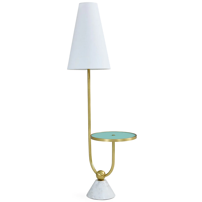 Торшер PARADISO TABLE FLOOR LAMP Латунь Белый Бирюзовый в Санкт-петербурге | Loft Concept 