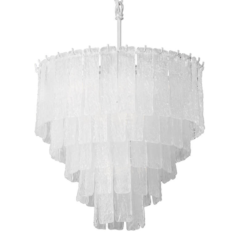 Люстра подвесная Textured Glass Chandelier Белое матовое стекло в Санкт-петербурге | Loft Concept 