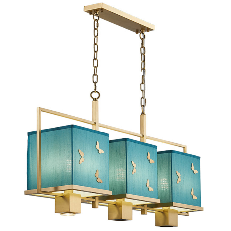 Люстра с бабочками Butterflies Blue Background Chandelier Латунь Бирюзовый в Санкт-петербурге | Loft Concept 