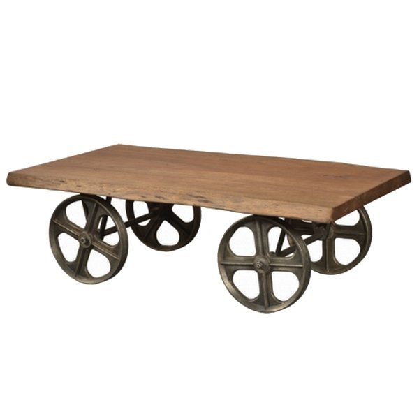 Стол на колесах Industrial Coffee Table on Wheels Акация в Санкт-петербурге | Loft Concept 