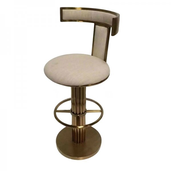 Барный стул Kelly Wearstler Marmont Bar Stool ivory ( слоновая кость ) Латунь в Санкт-петербурге | Loft Concept 